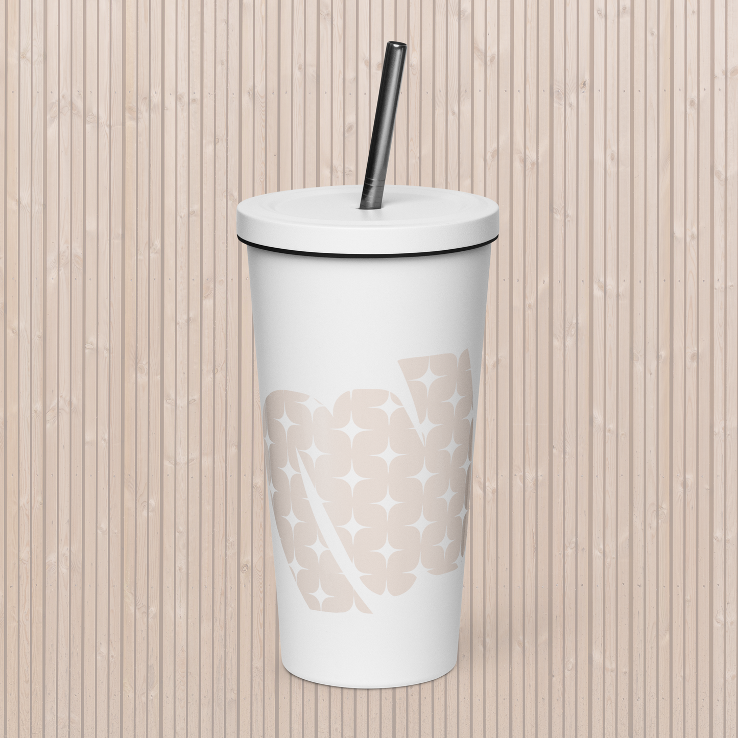 Insulated tumbler with a straw