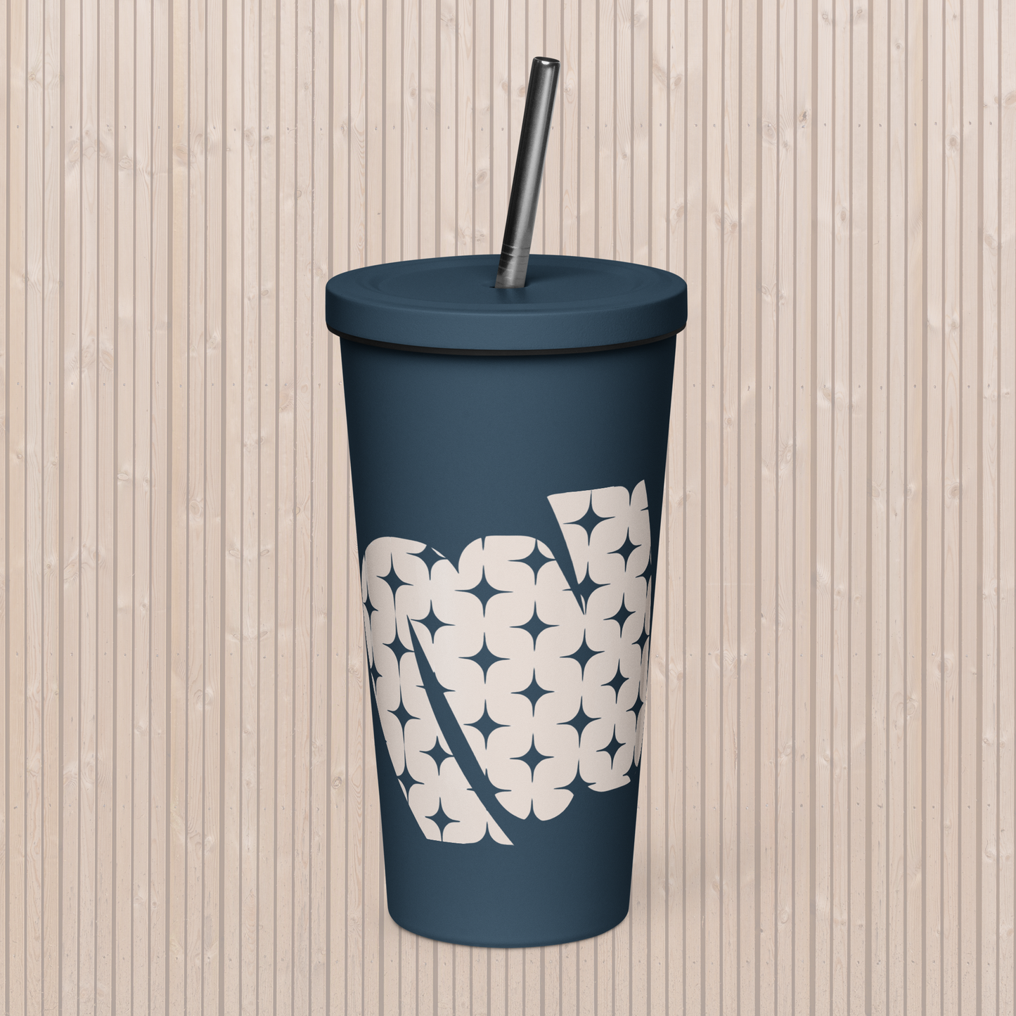 Insulated tumbler with a straw